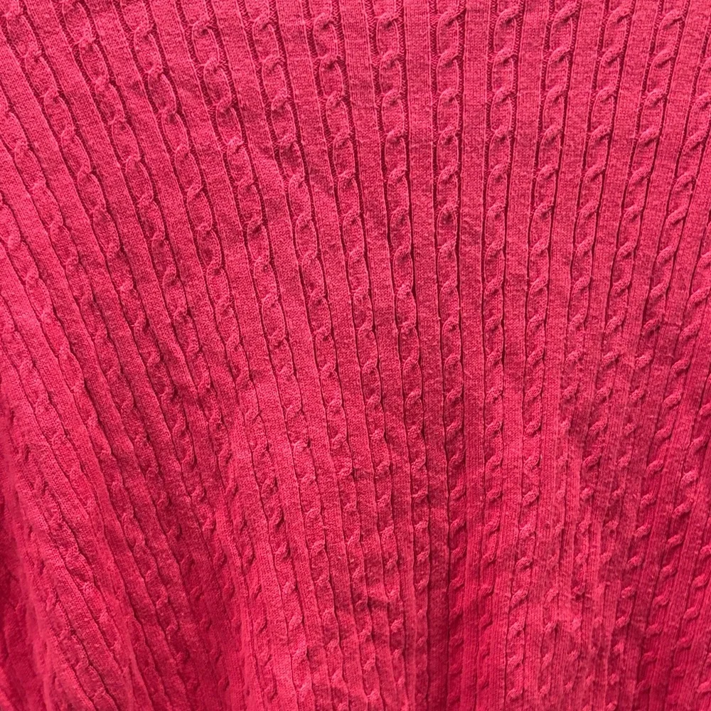 🔥2/$10 3/$12 Liz Claiborne Fuchsia Cable Knit Sweater - Picture 4 of 5